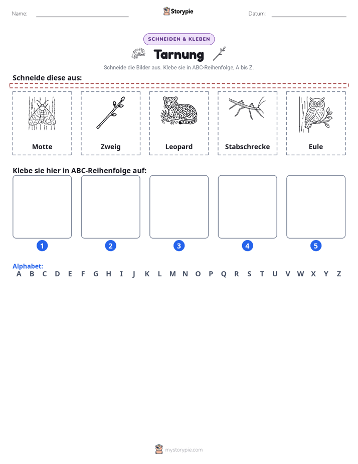 Schneiden & Einfügen Alphabet