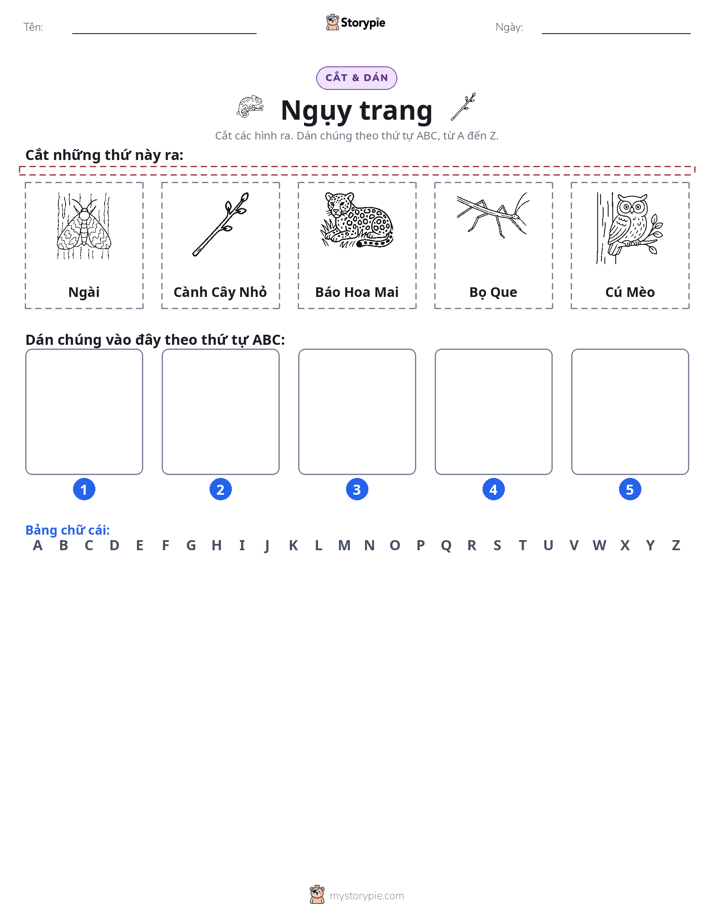 Cắt & Dán Chữ Cái