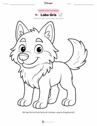 Página para colorear de Lobo Gris para niños