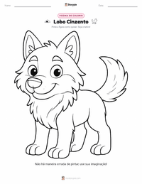 Página de colorir Lobo-cinzento para crianças