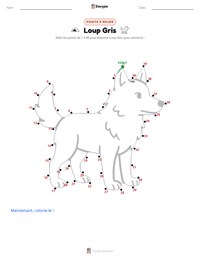 Aperçu de la feuille de travail imprimable Loup Gris