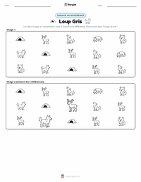 Aperçu de la feuille de travail imprimable Loup Gris