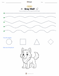 Gray Wolf printable worksheet preview