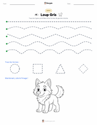 Aperçu de la feuille de travail imprimable Loup Gris