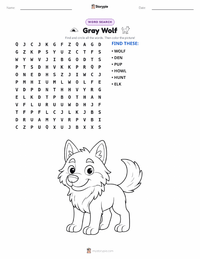 Gray Wolf printable worksheet preview