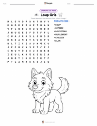 Aperçu de la feuille de travail imprimable Loup Gris