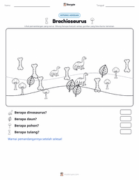 Prabaca lembar kerja cetak Brachiosaurus altithorax