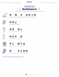 Vista previa de la hoja de trabajo imprimible de Brachiosaurus altithorax