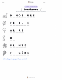 Aperçu de la feuille de travail imprimable Brachiosaurus altithorax