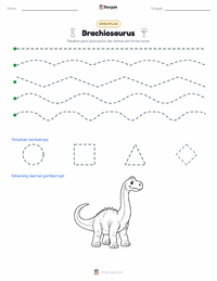 Prabaca lembar kerja cetak Brachiosaurus altithorax