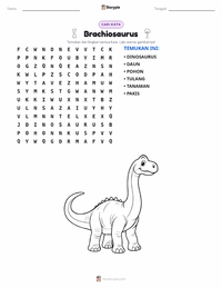 Prabaca lembar kerja cetak Brachiosaurus altithorax