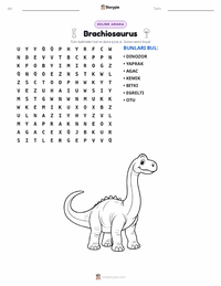 Brachiosaurus altithorax yazdırılabilir çalışma sayfası önizlemesi