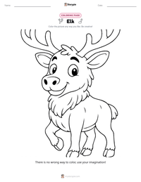 Elk coloring page for kids