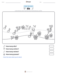 Elk printable worksheet preview