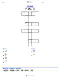 Elk printable worksheet preview