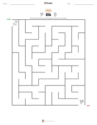 Elk printable worksheet preview