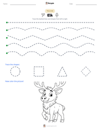 Elk printable worksheet preview