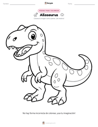 Página para colorear de Allosaurus para niños