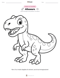 Pagina da colorare di Allosauro per bambini