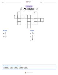 Allosaurus printable worksheet preview