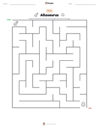 Allosaurus printable worksheet preview