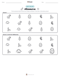 Allosaurus printable worksheet preview
