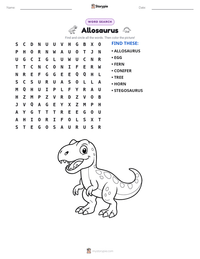 Allosaurus printable worksheet preview