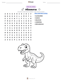 Vista previa de la hoja de trabajo imprimible de Allosaurus