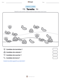 Aperçu de la feuille de travail imprimable Termite