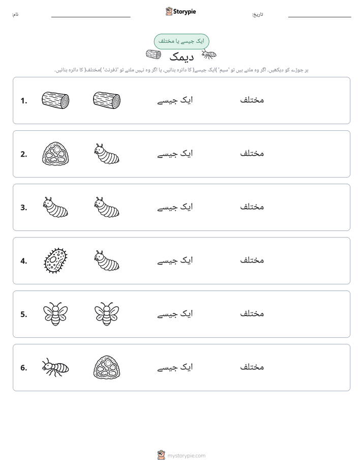ایک جیسا یا مختلف