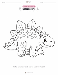 Página para colorear de Estegosaurio para niños