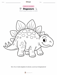 Pagina da colorare di Stegosaurus per bambini