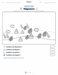 Aperçu de la feuille de travail imprimable Stégosaure