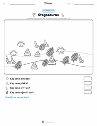Stegosaurus yazdırılabilir çalışma sayfası önizlemesi