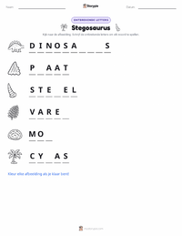 Stegosaurus afdrukbare werkblad voorbeeld