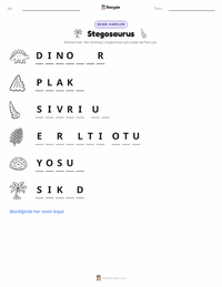 Stegosaurus yazdırılabilir çalışma sayfası önizlemesi