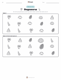 Stegosaurus yazdırılabilir çalışma sayfası önizlemesi