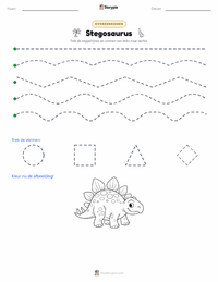 Stegosaurus afdrukbare werkblad voorbeeld