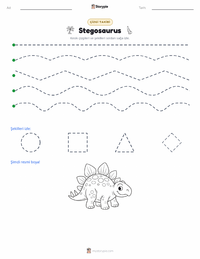 Stegosaurus yazdırılabilir çalışma sayfası önizlemesi