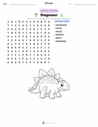 Podgląd drukowalnego arkusza ćwiczeń Stegozaur