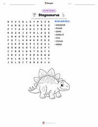 Stegosaurus yazdırılabilir çalışma sayfası önizlemesi
