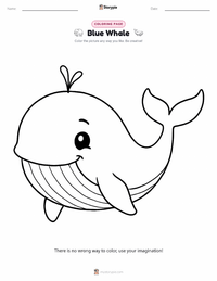 Blue Whale coloring page for kids
