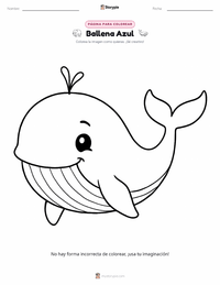Página para colorear de Ballena Azul para niños