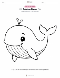 Page de coloriage Baleine Bleue pour les enfants