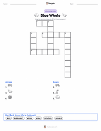 Blue Whale printable worksheet preview