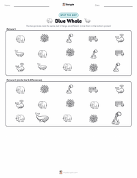 Blue Whale printable worksheet preview
