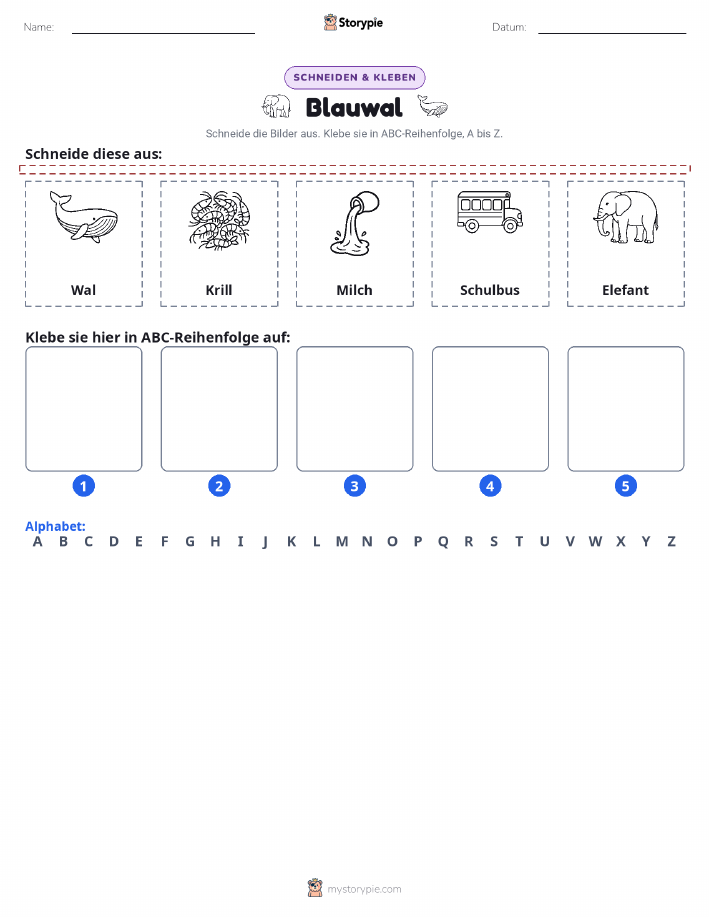 Schneiden & Einfügen Alphabet