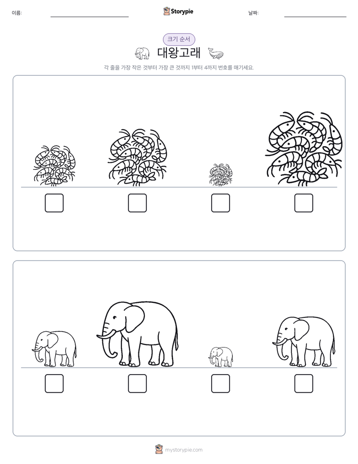 크기 순서