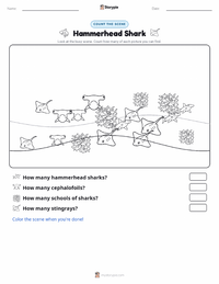 Hammerhead Shark printable worksheet preview