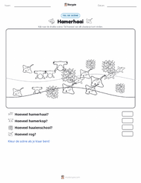 Hamerhaai afdrukbare werkblad voorbeeld
